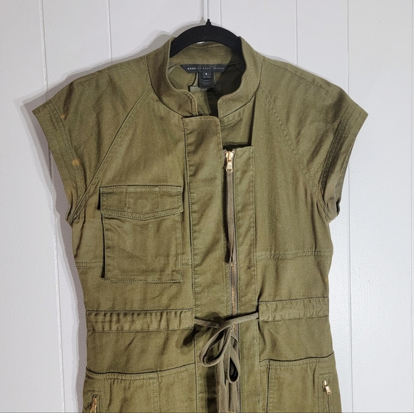 MARC by MARC JACOBS | Olive Green | Short Sleeve Utility Mini Dress | Size 8 - Picture 4 of 10